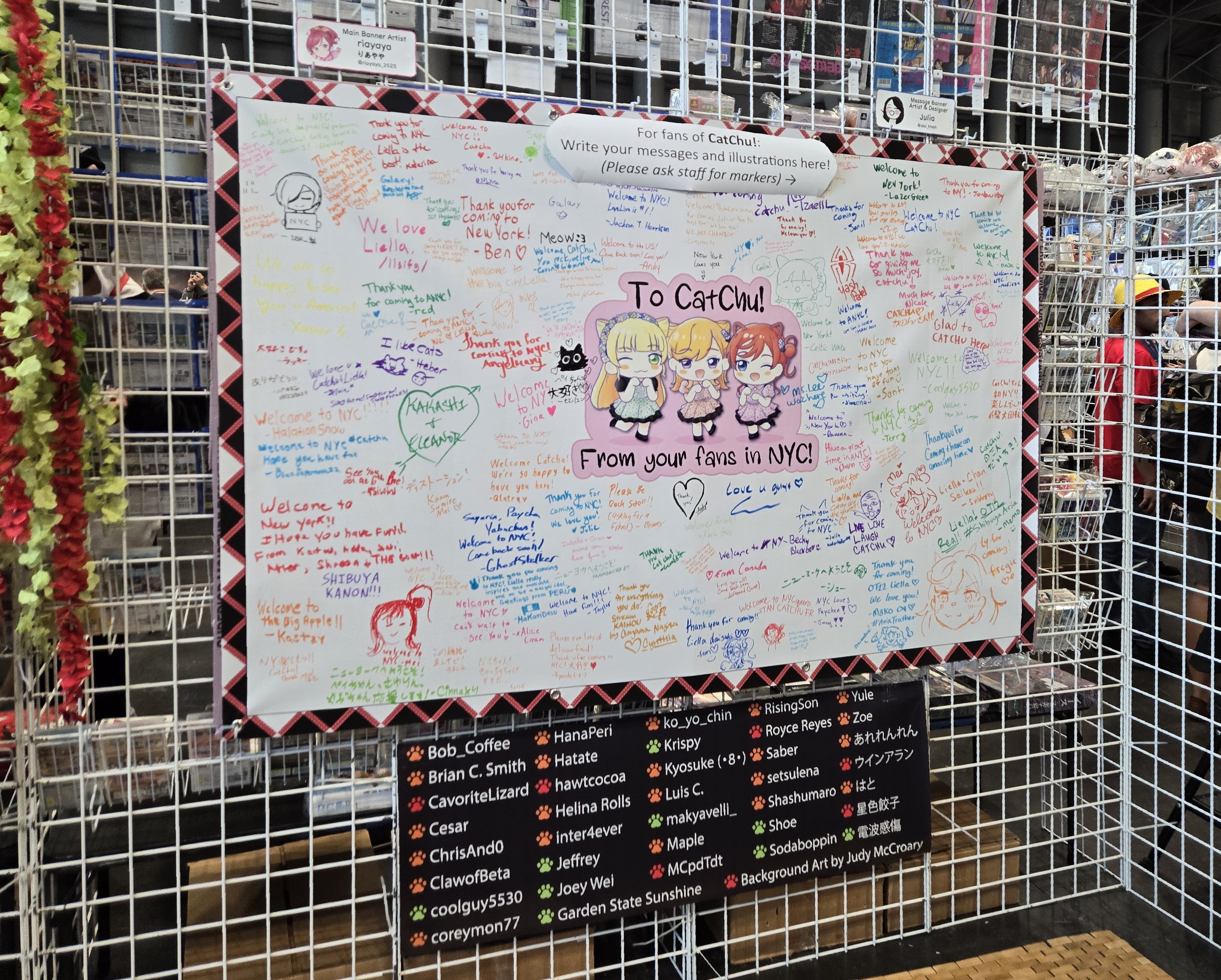 The message banner from Andy's fan project after two days of signing. It's completely full.